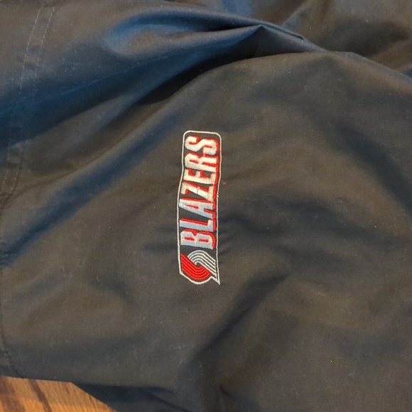 Vtg. NBA By Reebok Black Blazers Rare Pullover V Neck Lined Fleece Jacket Sz XL - Picture 8 of 11